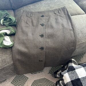 Gray Midi Pencil Skirt for Work